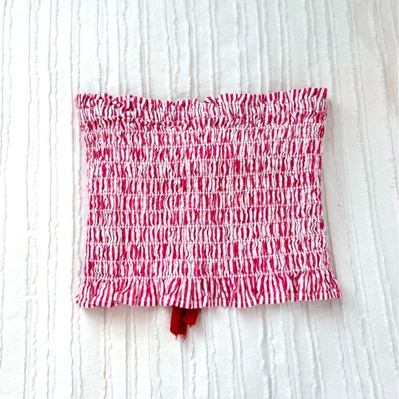 American Eagle Red & White Tube Top Sz. S - Picture 2 of 3